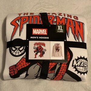 Spider-Man Cream White XL Hooded Sweatshirt